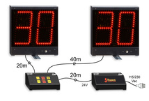 Panneaux, afficheurs, plots 30 secondes pour Water-polo, couple 30s + console + alimentateur 24V